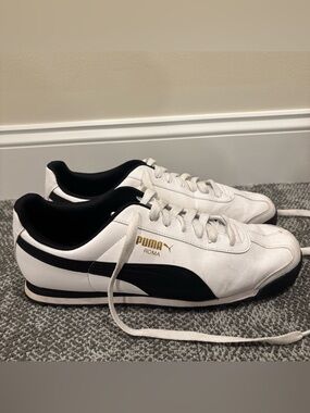 Puma Roma Low White Black Trainers Shoes Mens U.S. 13